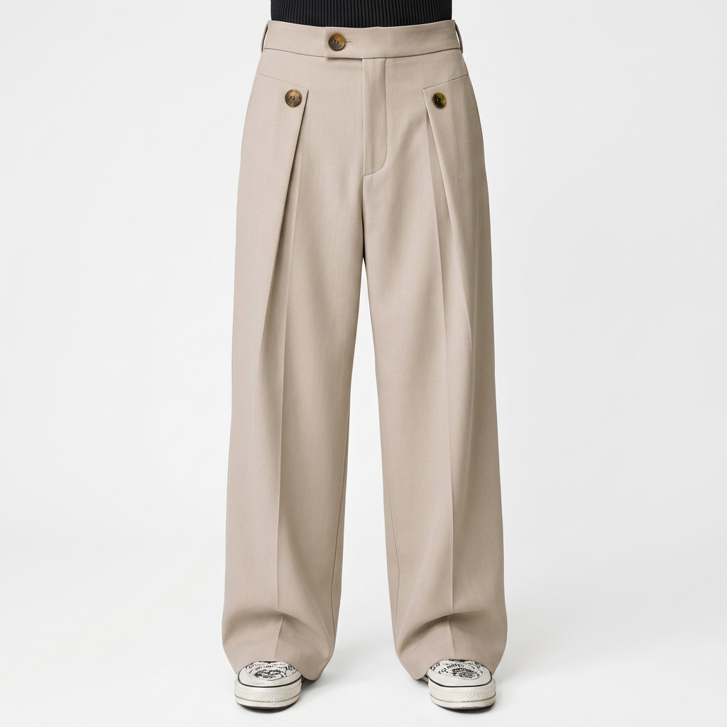 Pantalon Ancha - Beige - ApenasCalcas