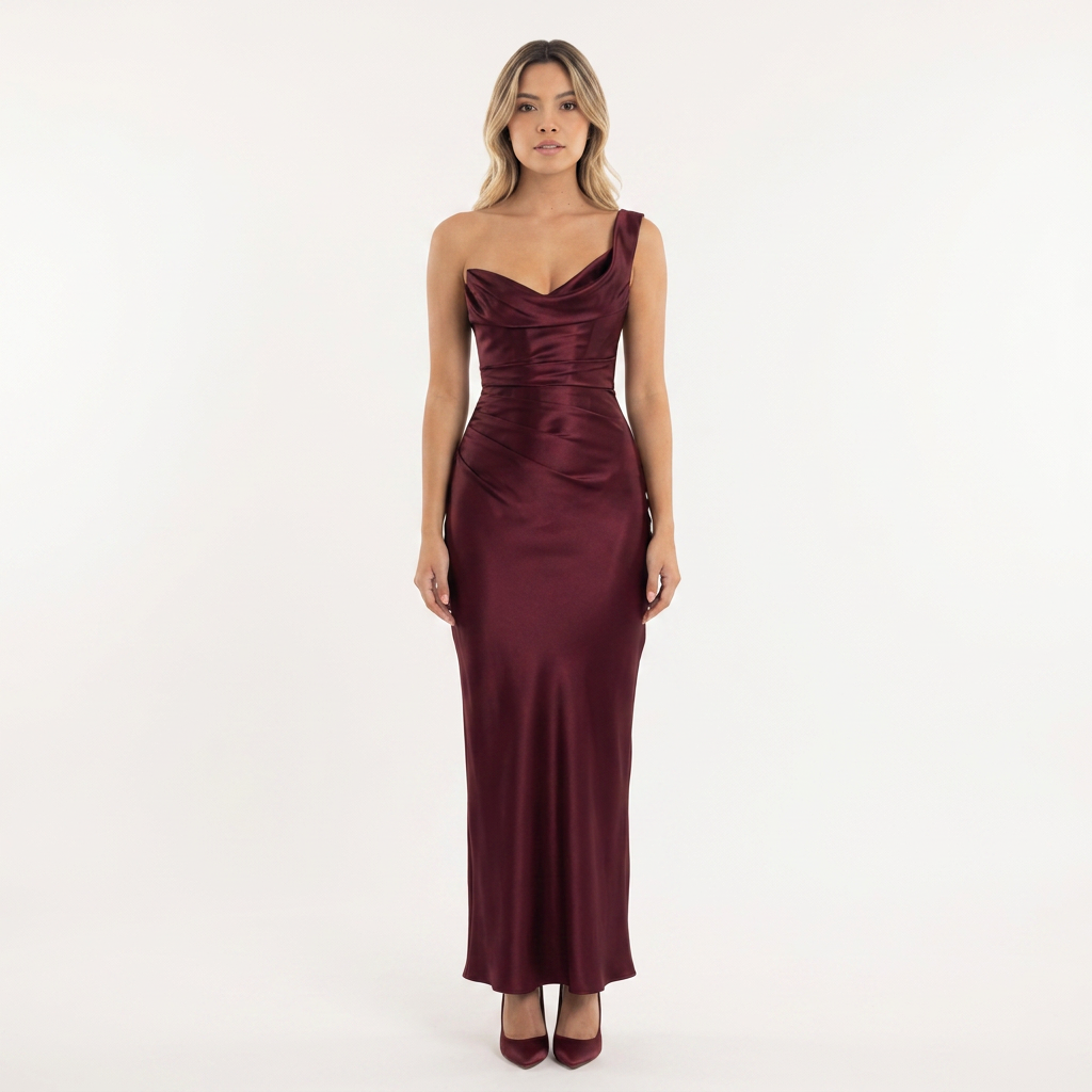 Vestido Fiesta - Burdeos - Frente
