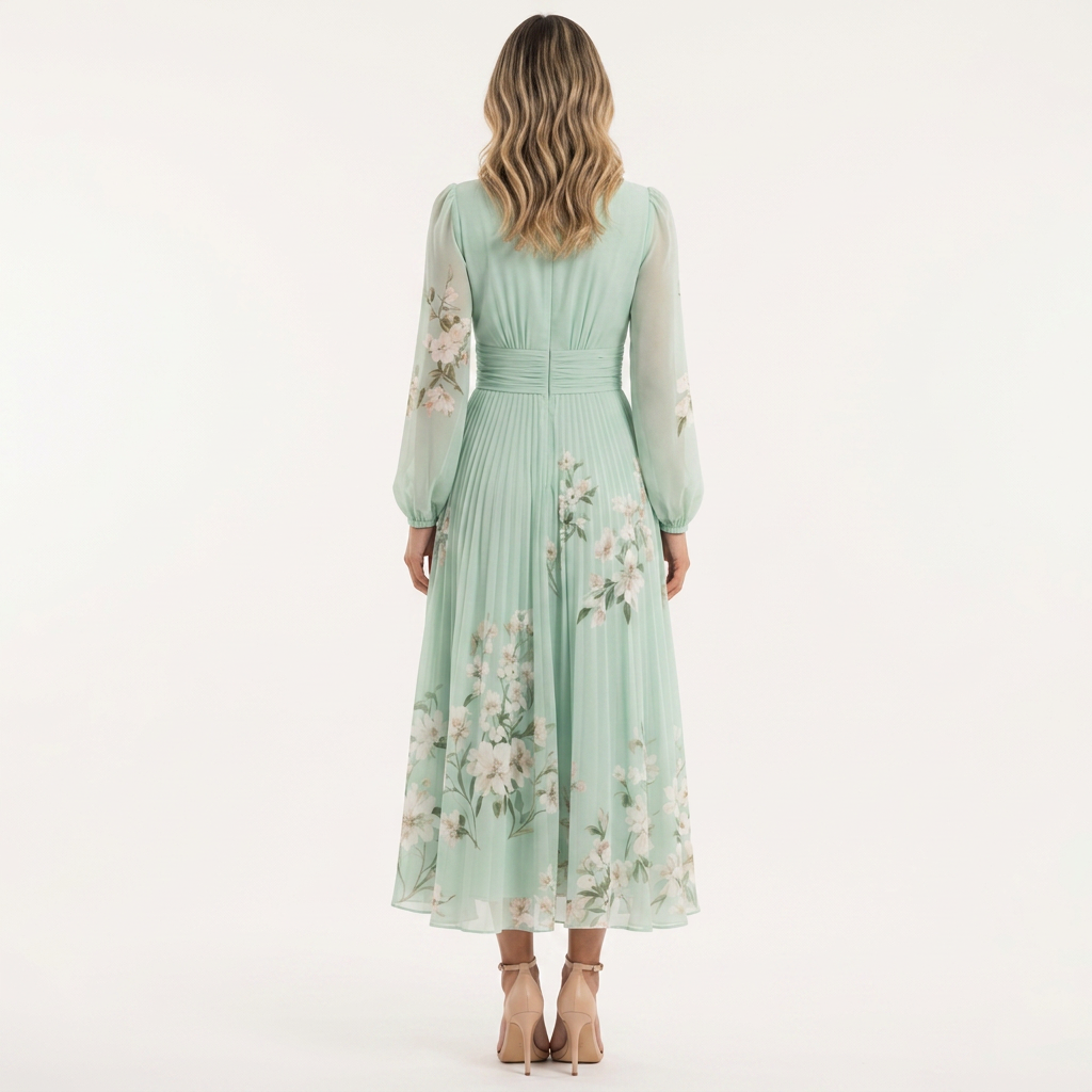 Vestido Gasa Floral - Costas