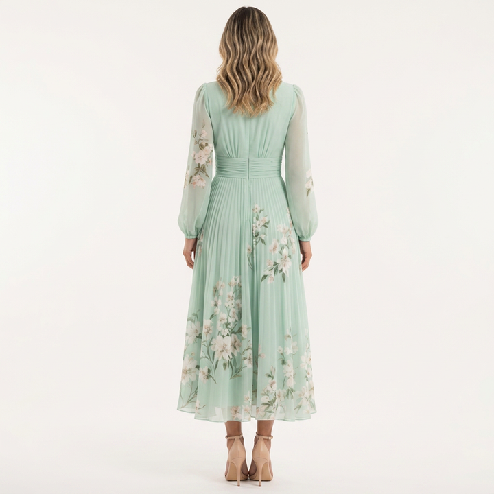 Vestido Gasa Floral - Costas