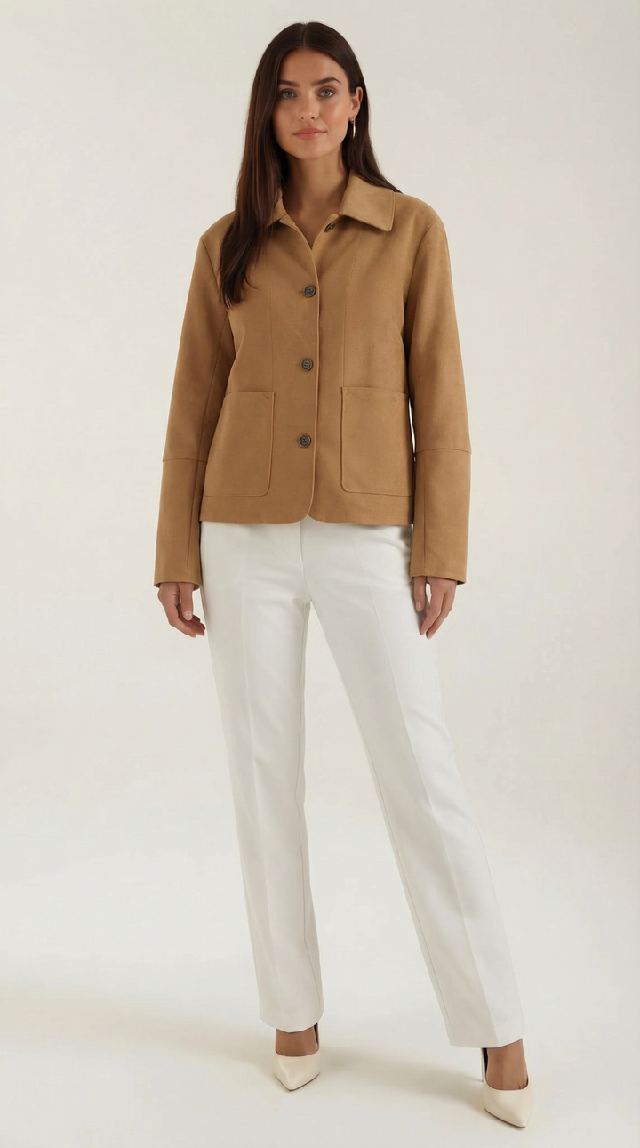 Chaqueta Cropped Ligera De Mujer