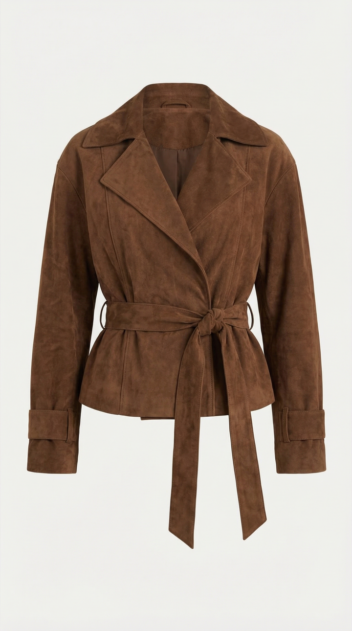 Chaqueta Envolvente con Cintura Elegante