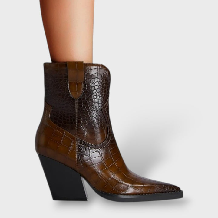 Botines Cowboy Tacón Alto Mujer