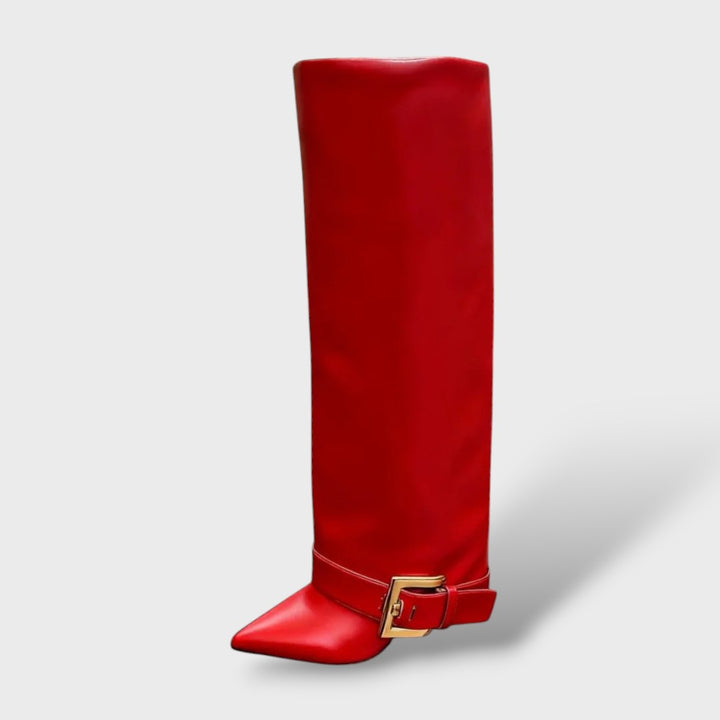 Botas Altas Mujer Tacón Fino con Hebilla