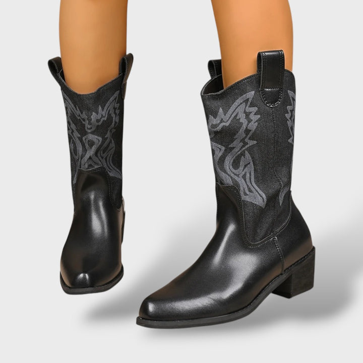 Botines Cowboy Mujer Bordados