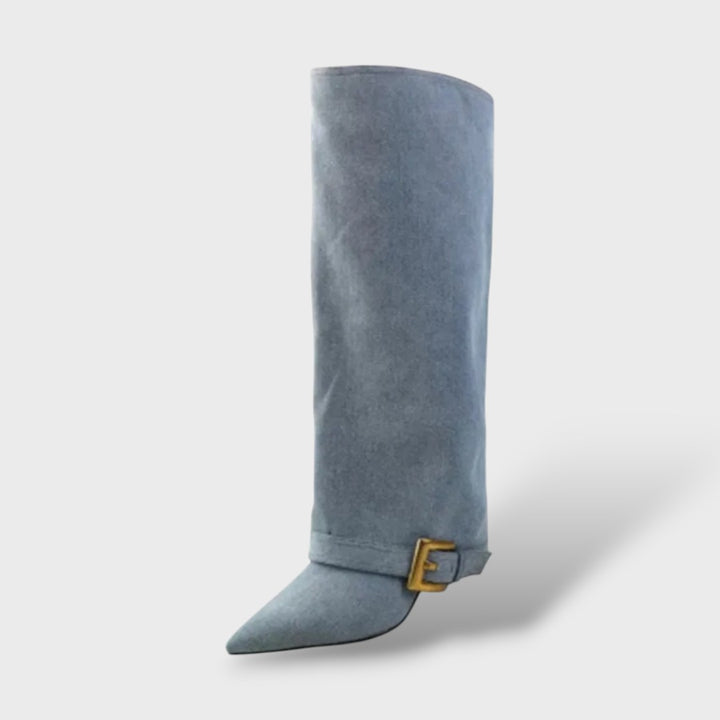 Botas Altas Mujer Tacón Fino con Hebilla