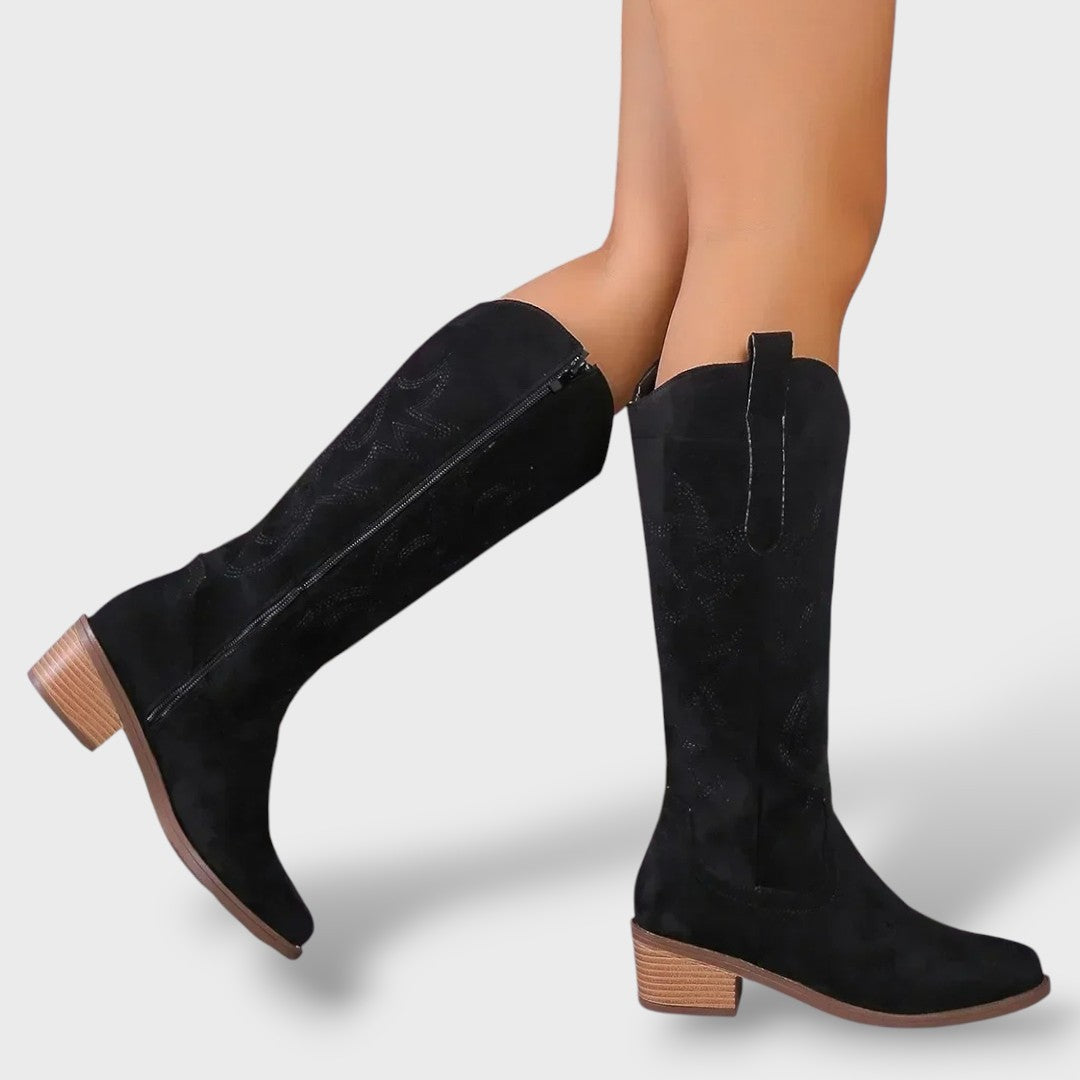 Botas Altas Western Mujer Puntera Fina