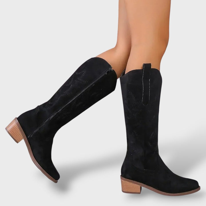 Botas Altas Western Mujer Puntera Fina