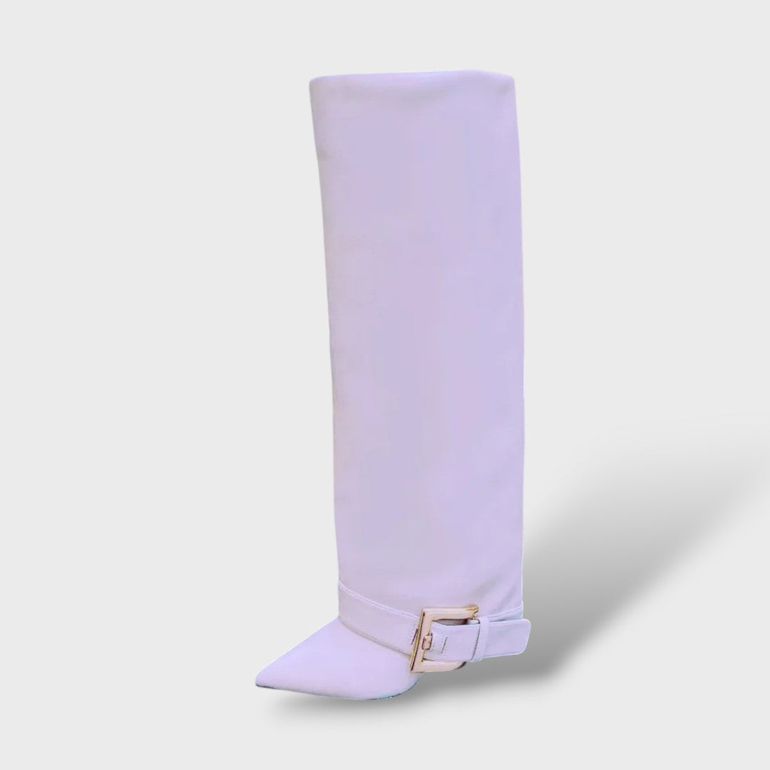 Botas Altas Mujer Tacón Fino con Hebilla