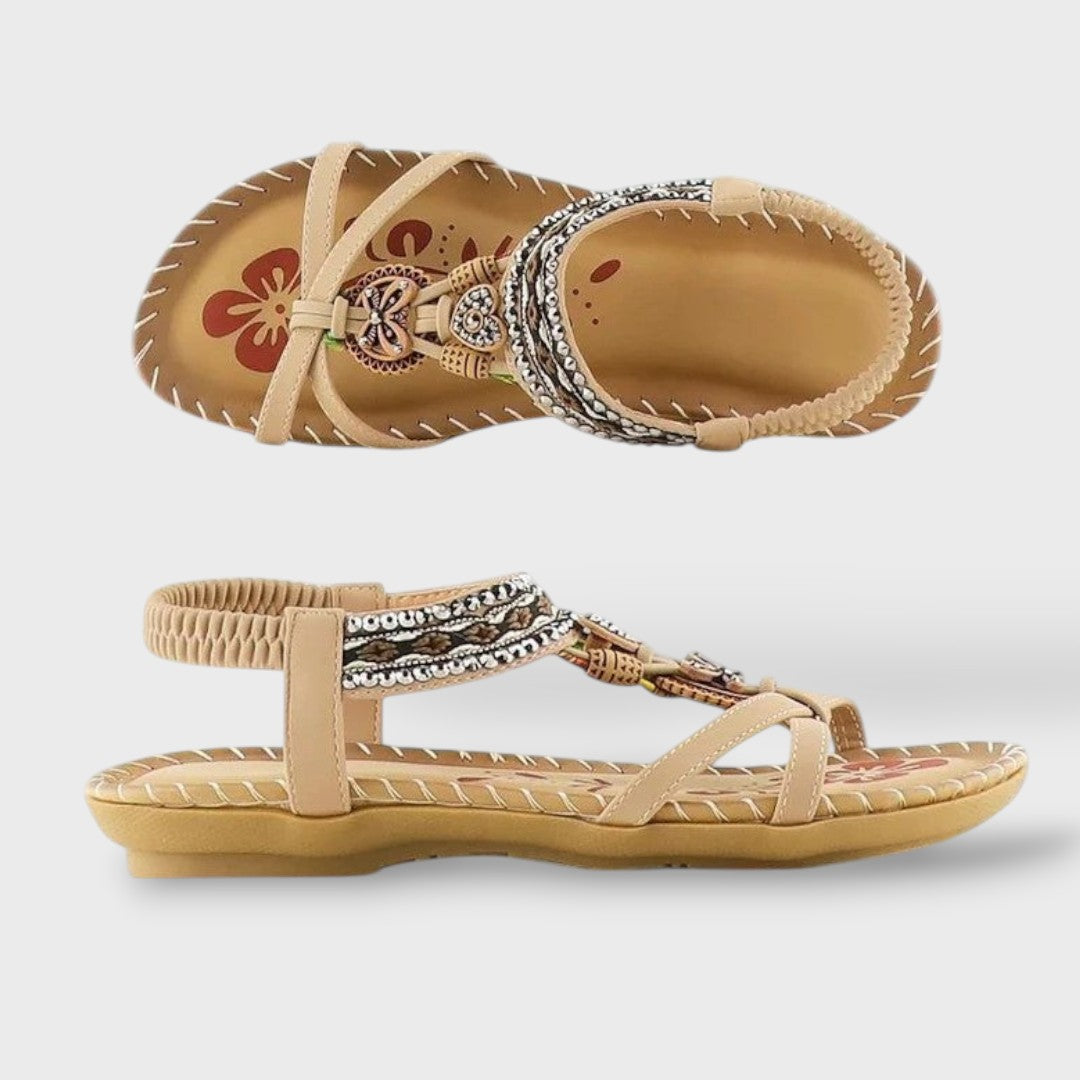 Sandalias Ortopédicas Boho Cuentas Mariposa