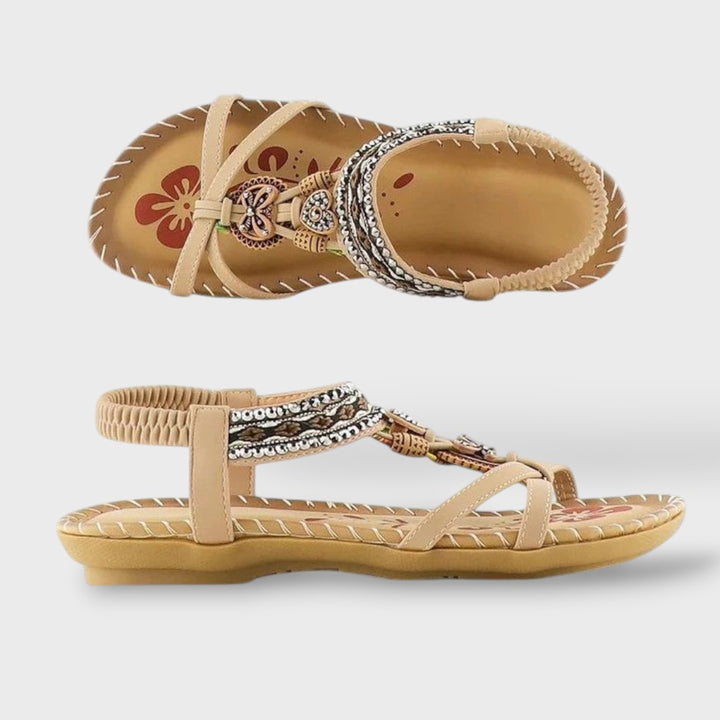 Sandalias Ortopédicas Boho Cuentas Mariposa