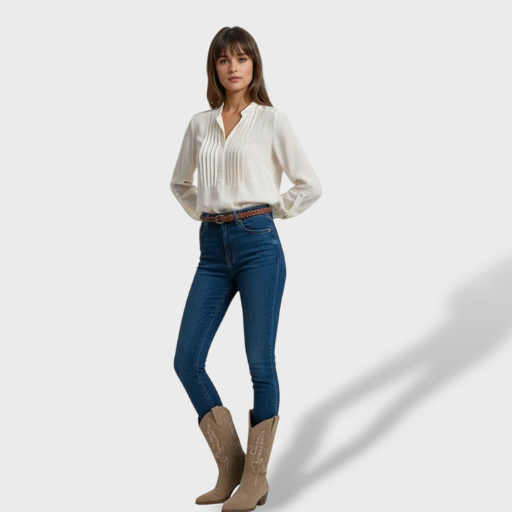 Sofía™ | Botas cowboy de mujer con bordado y tacón bajo